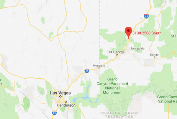 The approximate location of a pond in New Harmony, Utah. (Screenshot via Google Maps)