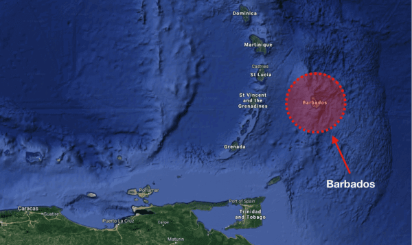 Barbados is an eastern Caribbean island and an independent British Commonwealth nation. (Screenshot via Google Maps)