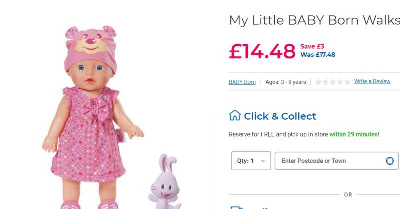 The My Little BABY Born Walks Doll. (Toys 'R' Us UK website)