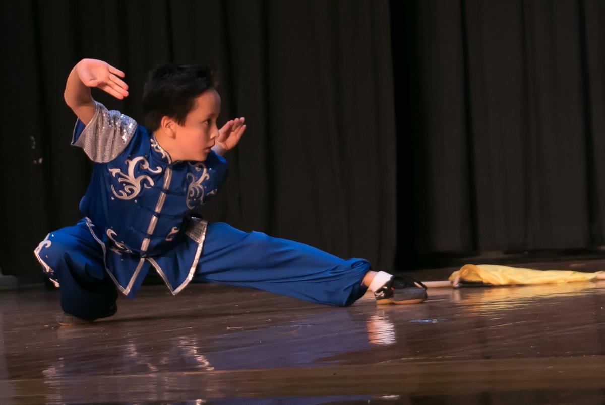 A boy named Tiger puts on a martial arts demonstration at the 10th Annual Chinese New Year Festival in Falls Church, Virginia, on Jan. 14, 2017. (Asian Community Service Center)