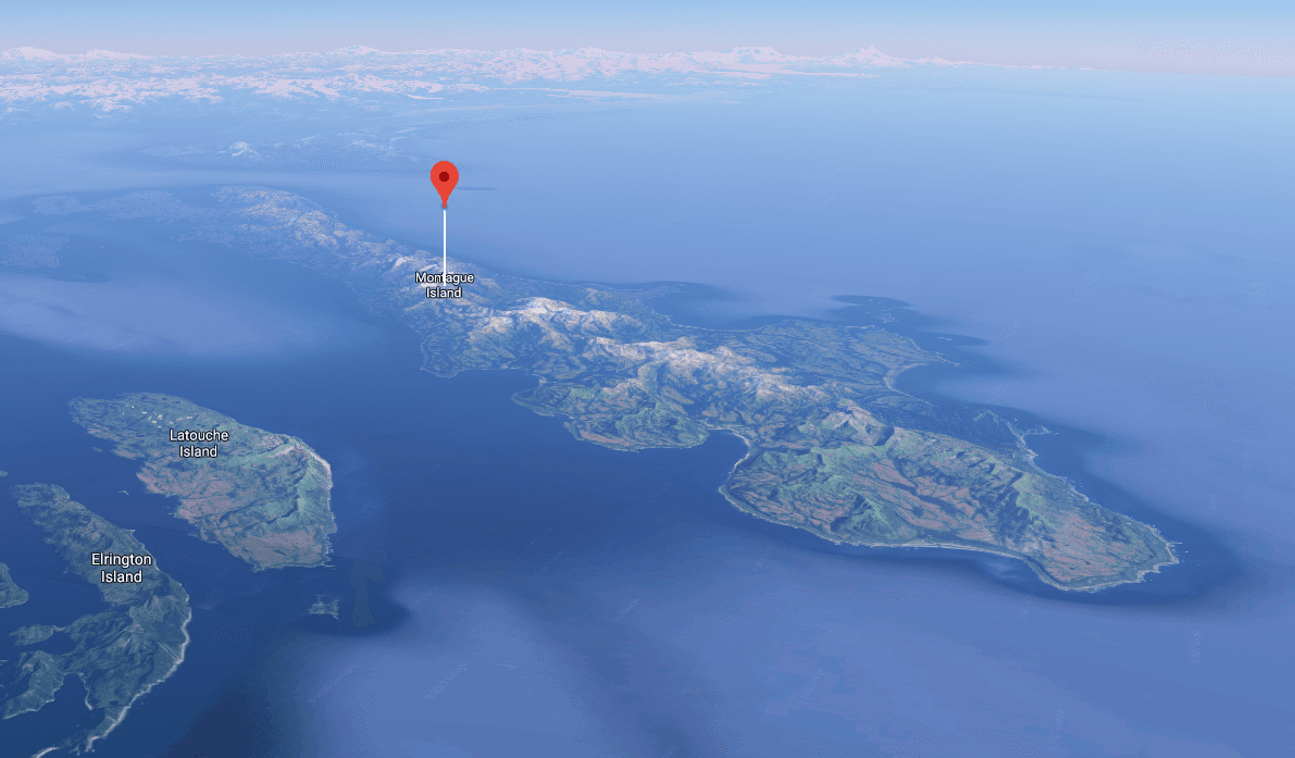 Montague Island, Alaska. (Screenshot of Google Maps)