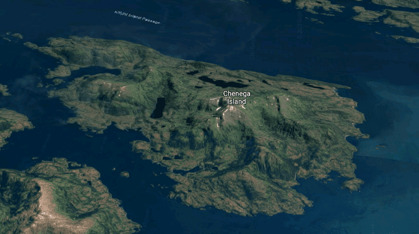 Chenega Island, Alaska. (Screenshot of Google Maps)