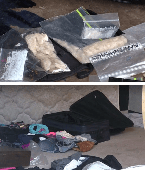 Police found meth and marijuana when they raided the home. Clothes, animals, and trash were strewn throughout. (Harris County Precinct 5)