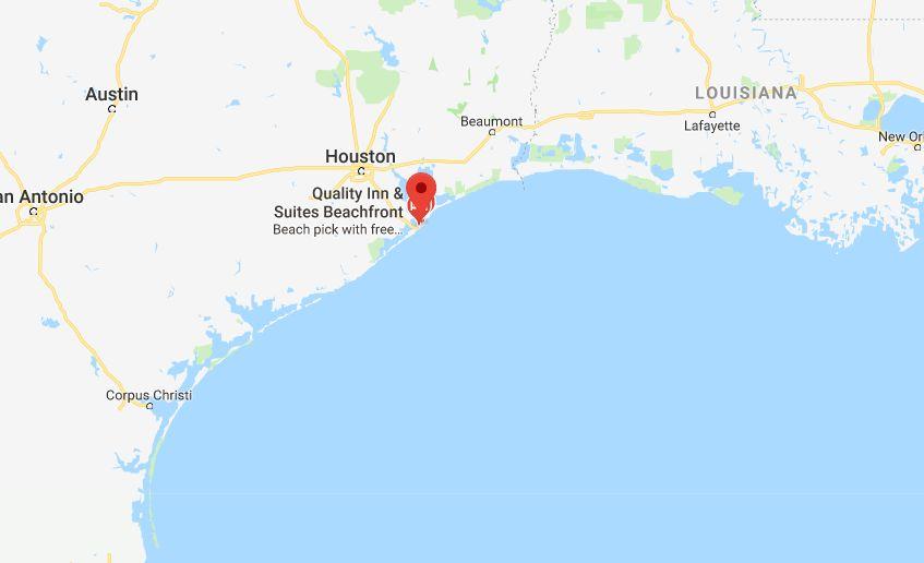 The location of Galveston, Texas. (Google Maps)