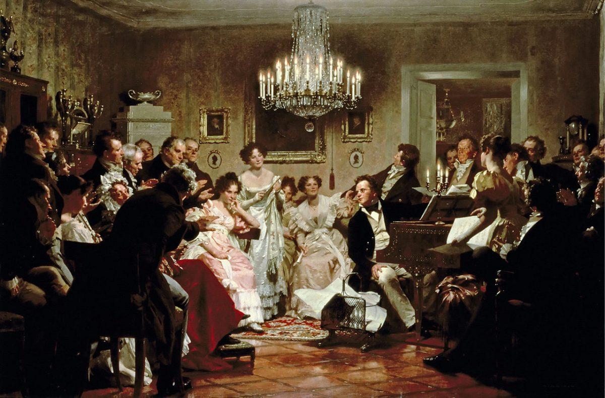 "Schubertiade," 1897, painting by Julius Schmid (1854–1935). (Public Domain)