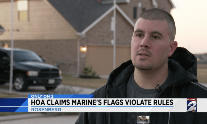 Military Veteran Fights to Fly American and Marine Corps Flags at Texas Home