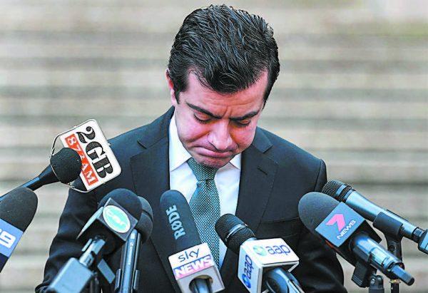 Australian Labor Party Sen. Sam Dastyari makes a public apology in Sydney on Sept. 6, 2016, after details emerged about his links to the Chinese regime. (William West/AFP/Getty Images)