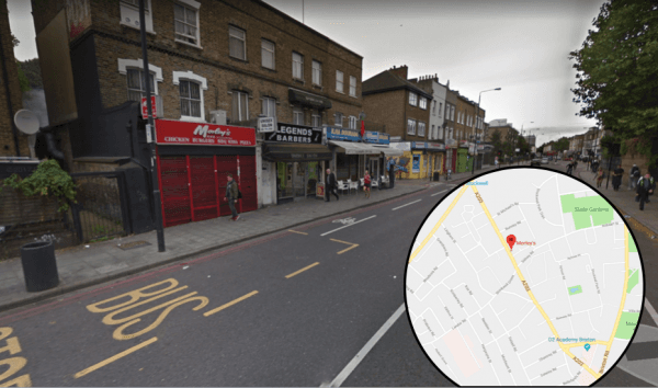 The shooting reportedly took place outside a restaurant in London's Stockwell Road. (Screengrabs via Google Maps)
