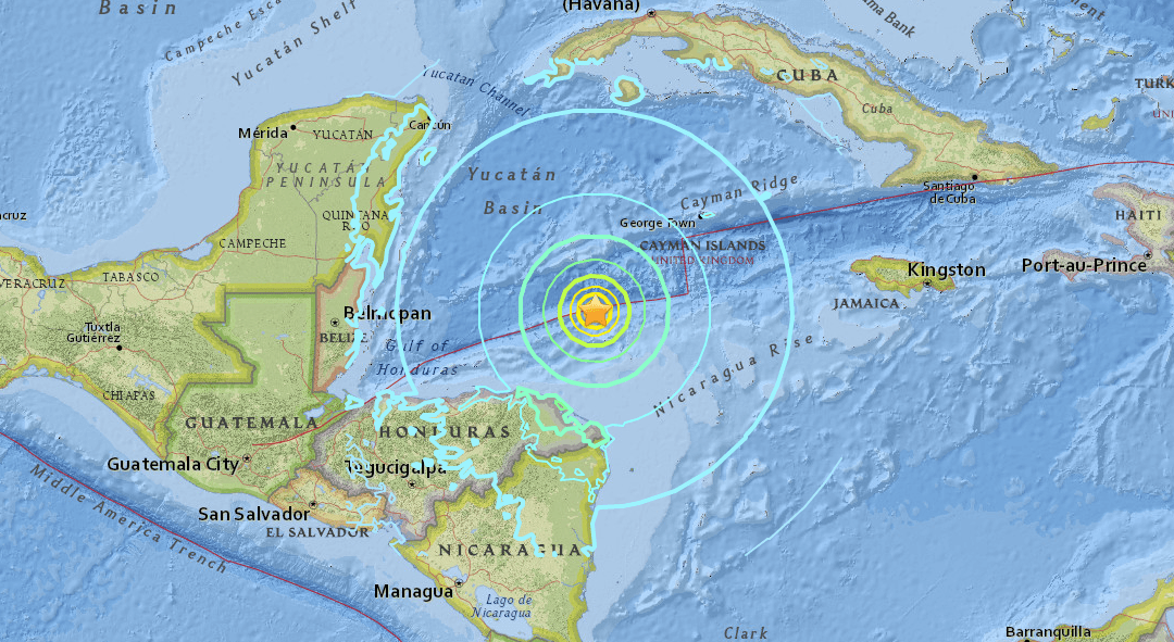 7.6 Magnitude Earthquake Strikes North of Honduras