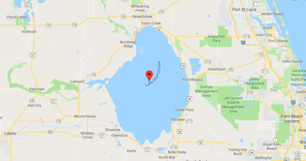 Lake Okeechobee. (Screenshot Via Google Maps)