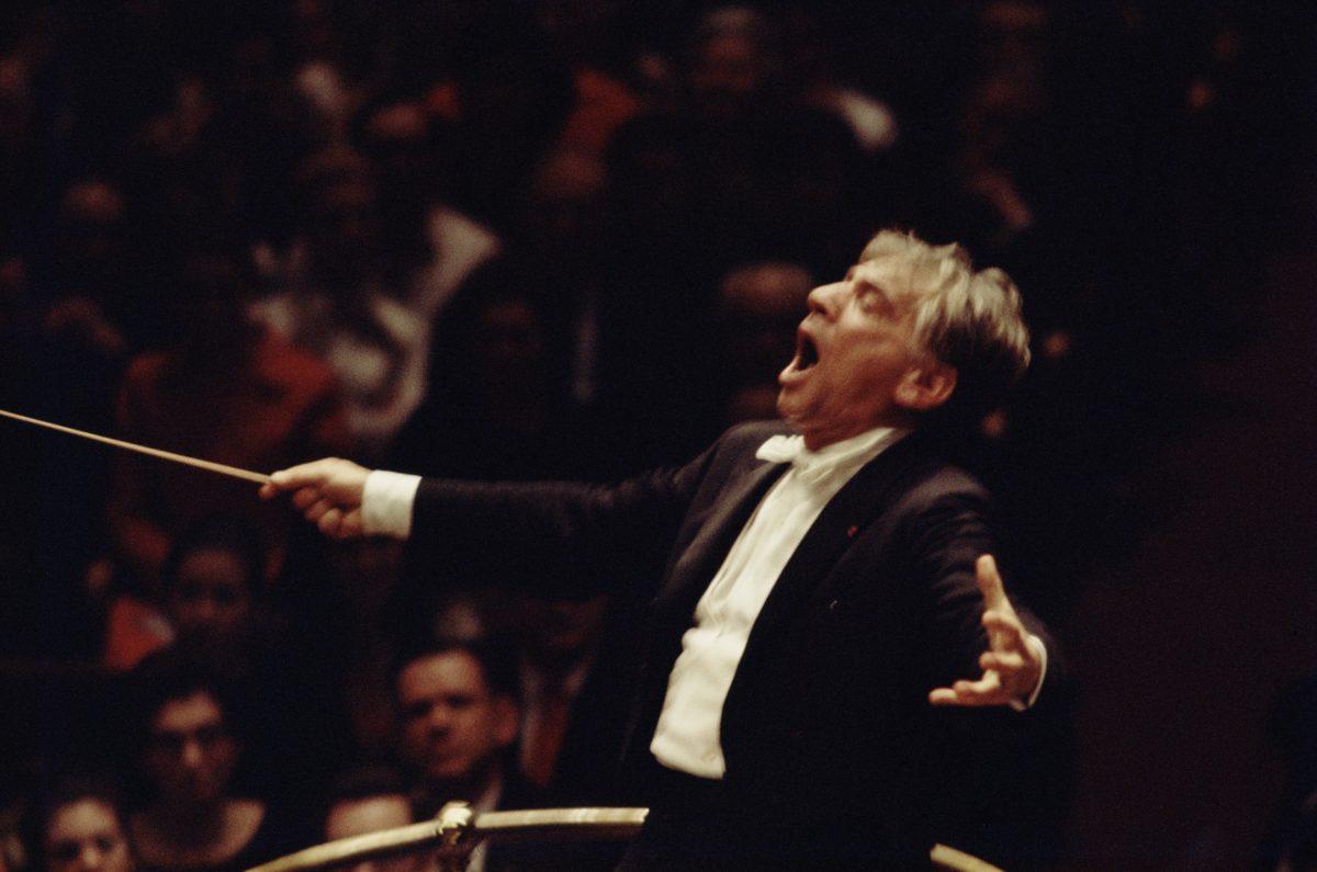 American composer, conductor and pianist Leonard Bernstein (1918 - 1990) conducting in 1975. (Erich Auerbach/Hulton Archive/Getty Images)