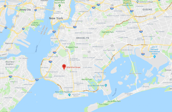 The attempted robbery took place outside 1834 61st St. in Brooklyn, police said. (Screenshot via Google Maps)