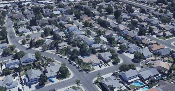 The area in Modesto, Calif., where Matthew Nicholson lived. (Screenshot via Google Maps)