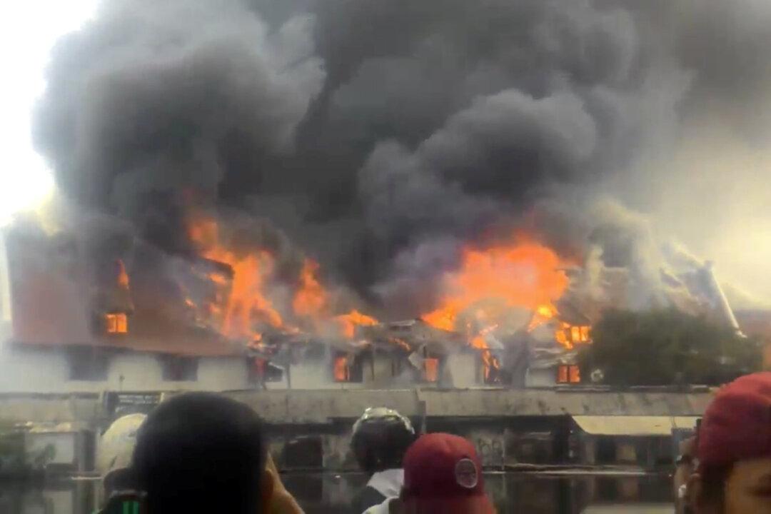 Fire Rips Through 17th Century Heritage Building in Indonesia