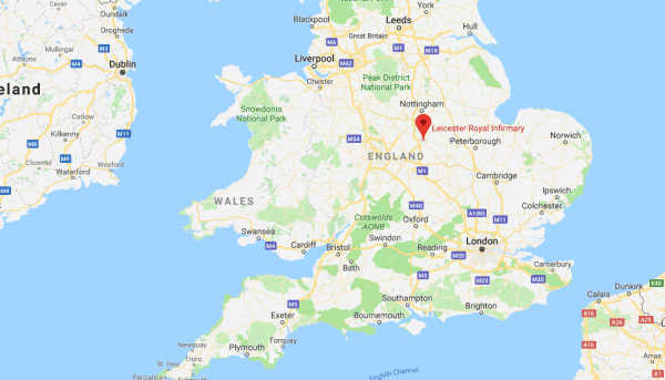 The location of Leicester Royal Infirmary (Screenshot/GoogleMaps)