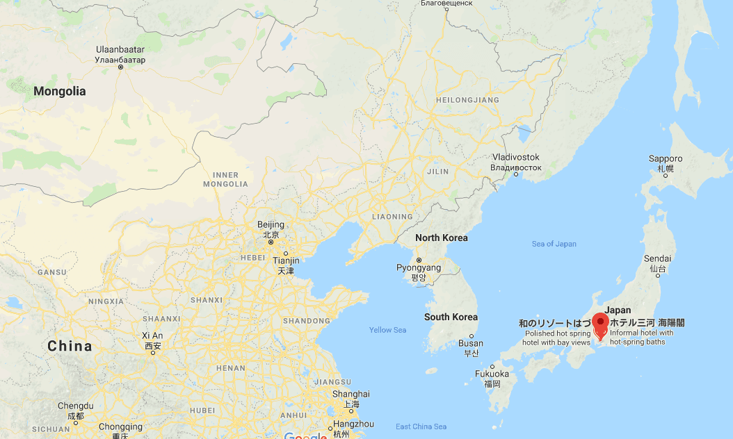 The location of Gamagori city, Japan (Screenshot/GoogleMaps)