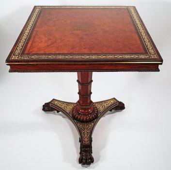 A Regency-era Amboyna and Rosewood occasional table, circa 1815. (Hyde Park Antiques)