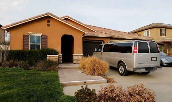 The four-bedroom home in Perris, California where the 13 children were found (Reuters)