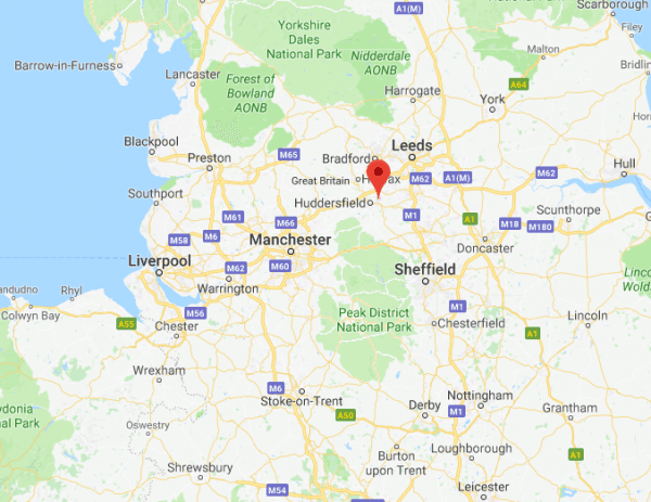 Location of Kirkwood Hospice, Huddersfield, England, where Neil Cooper died. (Screenshot via Google Maps)