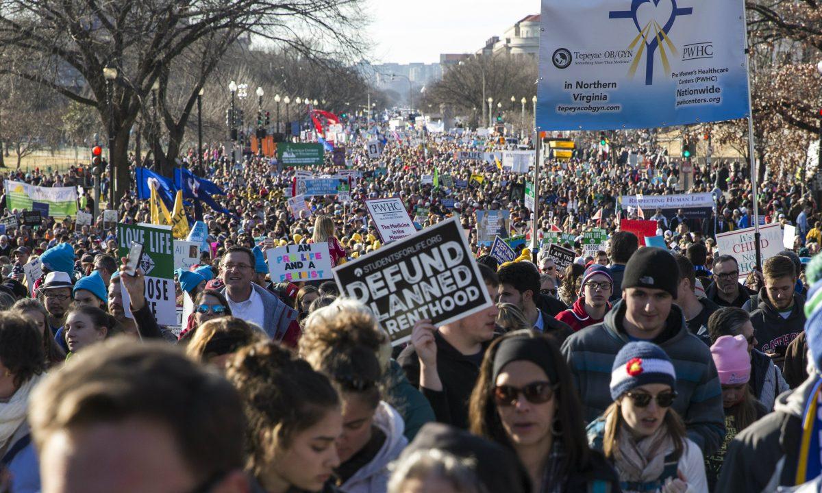 The 45th Annual March for Life in Washington on Jan. 19, 2018. (Samira Bouaou/The Epoch Times)