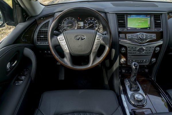 Looking from the driver's seat of the 2018 QX80. (Courtesy of Infiniti)