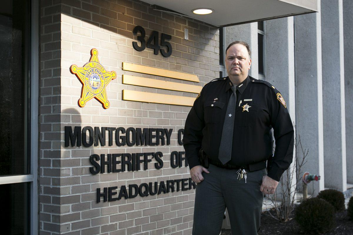 Major Matt Haines, jail administrator and court security for the sheriff's office, stands outside the Montgomery County Sheriff's office in Dayton, Ohio, on Dec. 8, 2017. (Charlotte Cuthbertson/The Epoch Times)