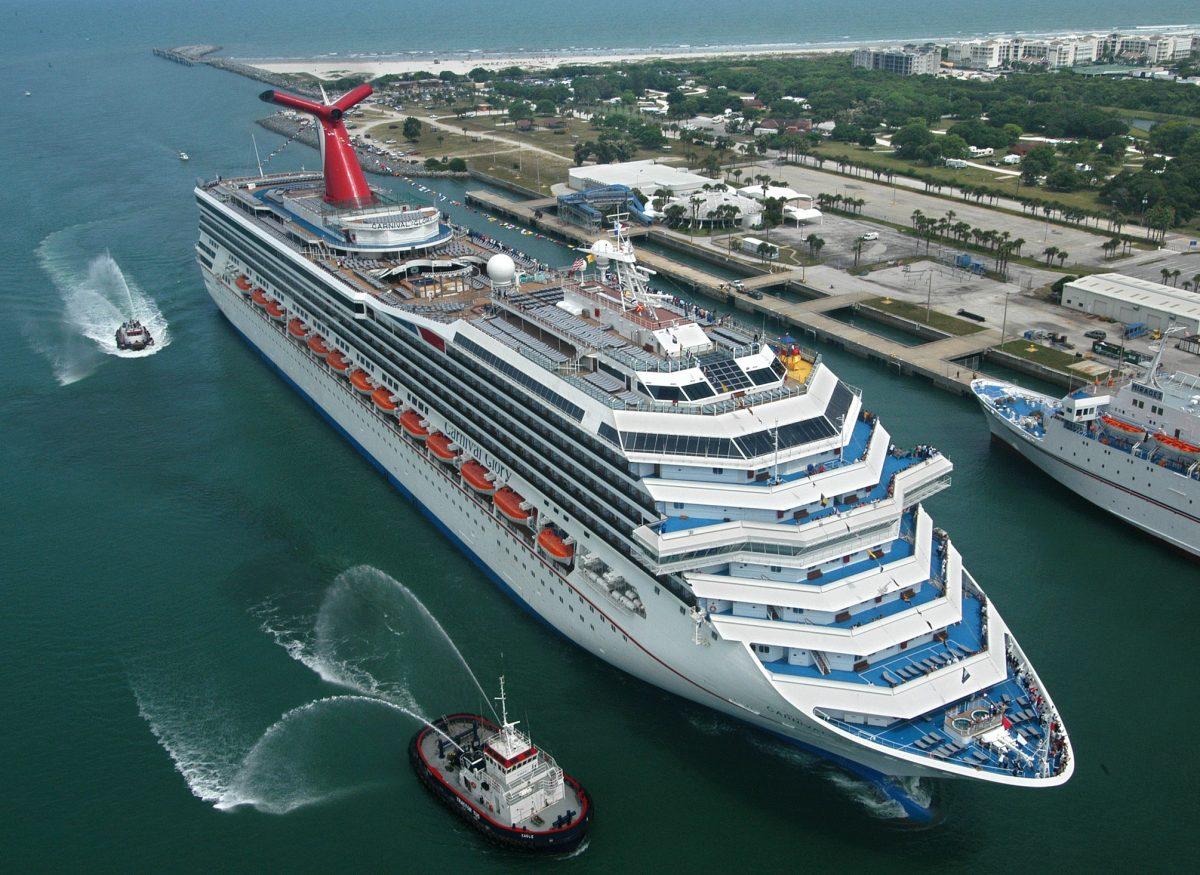The Carnival Glory, one of Carnival Cruise Lines' ships, arrives in Cape Canaveral, Fla., Friday, July 11, 2003. (Andy Newman/Carnival Cruise Lines/HO