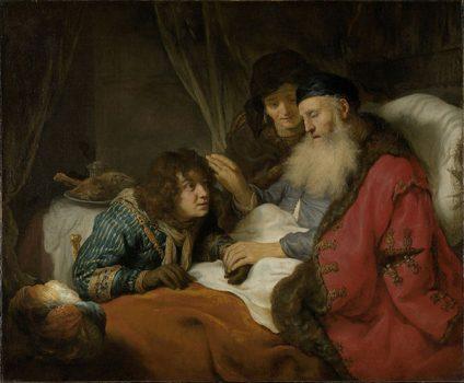 Second version of “Isaac Blessing Jacob” by Govert Flinck, sometime after 1638. (Rijksmuseum, Amsterdam)