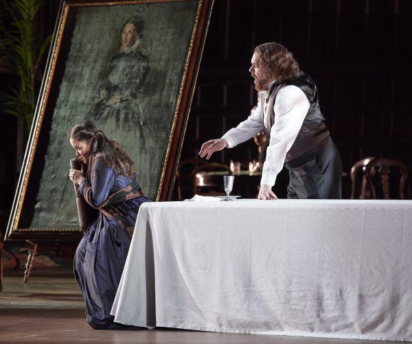 Anna Christy as Gilda and Roland Wood as Rigoletto. (Michael Cooper)