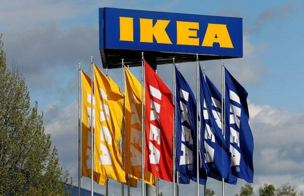 Flags and the company's logo are seen outside of an IKEA Group store in Spreitenbach, Switzerland, on April 27, 2016. (Arnd Wiegmann/Reuters)
