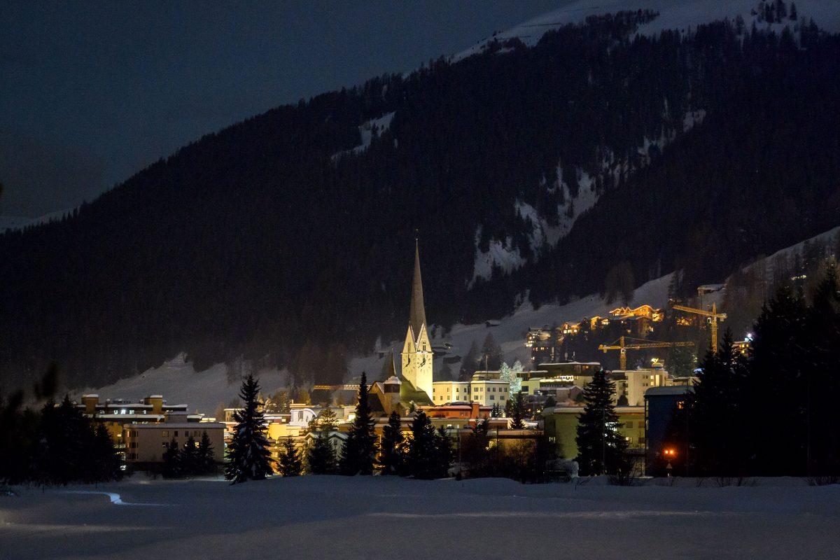 The resort of Davos during the WEF annual meeting, on Jan. 25, 2018. (FABRICE COFFRINI/AFP/Getty Images)