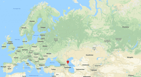 The location of Dagestanskiye Ogni, on the Black Sea in southeast Russia. (Screenshot/GoogleMaps)