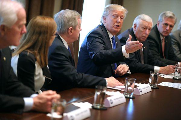 President Donald Trump presides over a meeting about immigration with Republican and Democrat members of Congress in the Cabinet Room at the White House in Washington, on Jan. 9, 2018. (Chip Somodevilla/Getty Images)