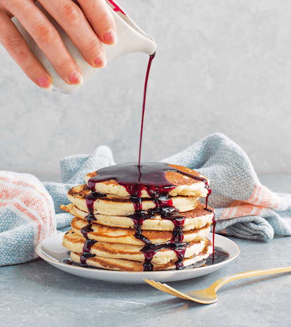 Tangy-sweet Hibiscus Syrup is excellent drizzled on pancakes as well as for flavoring drinks. (Courtesy of Page Street Publishing)