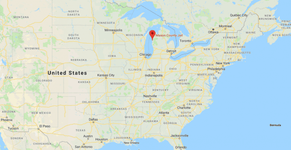 The location of Mason County Jai, Michigan (Screenshot/GoogleMaps)