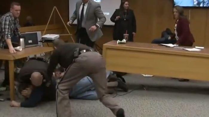 Victims’ Dad Lunges at Ex-USA Gymnastics Doctor Larry Nassar in Court