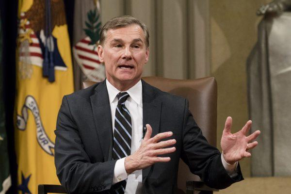 U.S. Attorney Greg Brooker, United States Attorney's Office District of Minnesota, at the Department of Justice Human Trafficking Summit in Washington on Feb. 2, 2018. (Charlotte Cuthbertson/The Epoch Times)