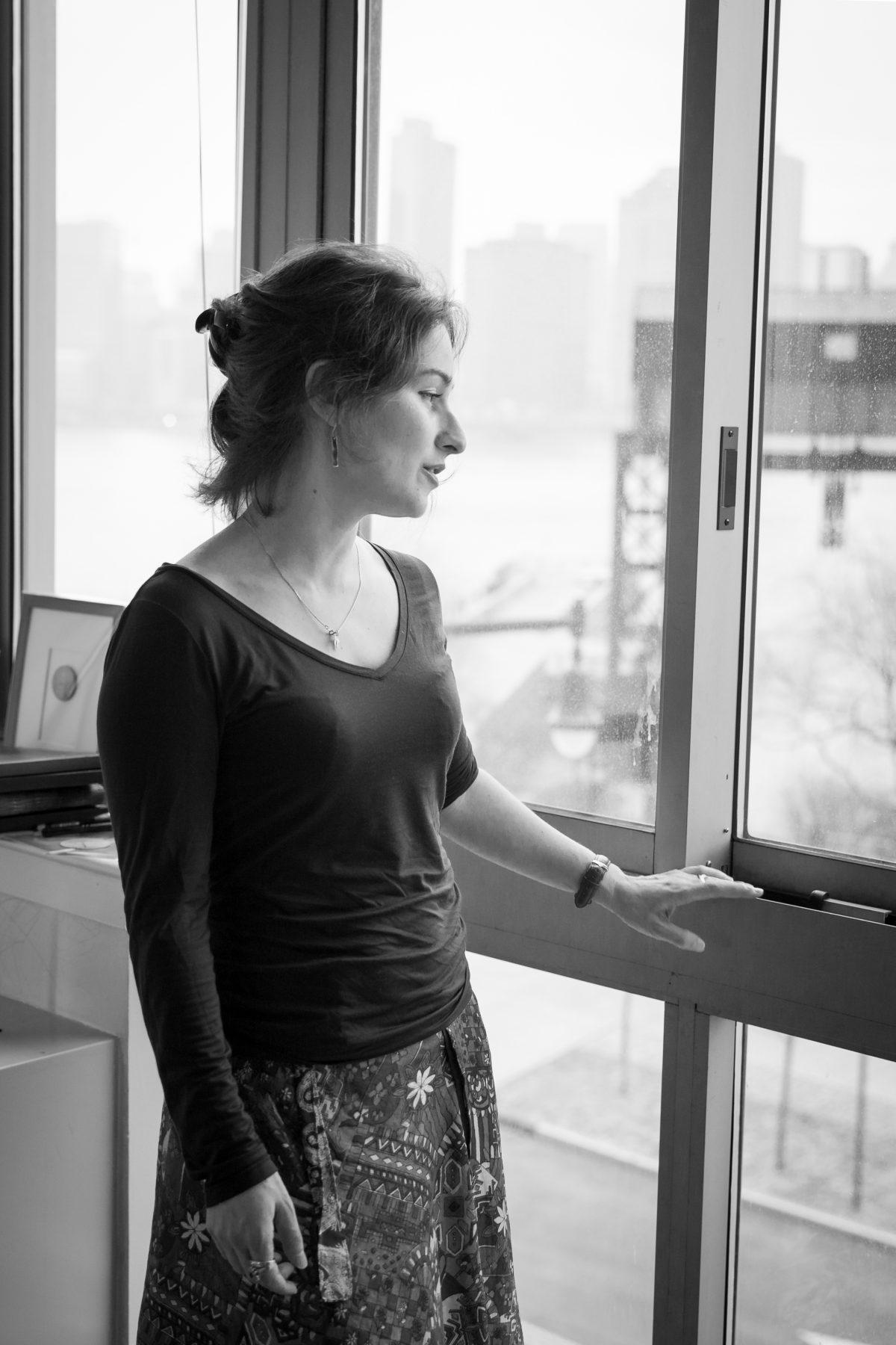 Dina Brodsky at her home in Long Island City in Queens, New York, on Jan. 22, 2018. (Benjamin Chasteen/The Epoch Times)