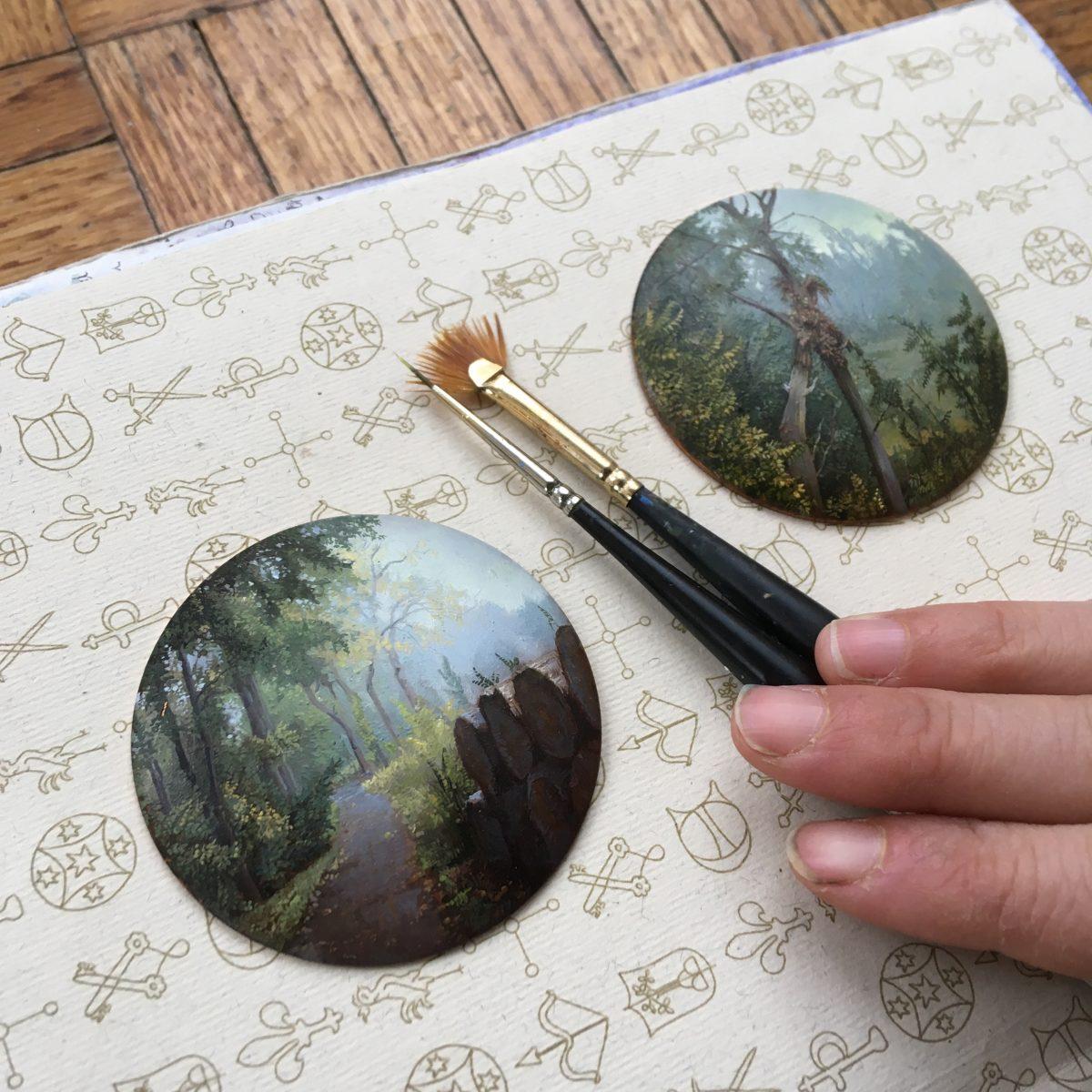 Two miniature paintings by Dina Brodsky. (Courtesy of Dina Brodsky)