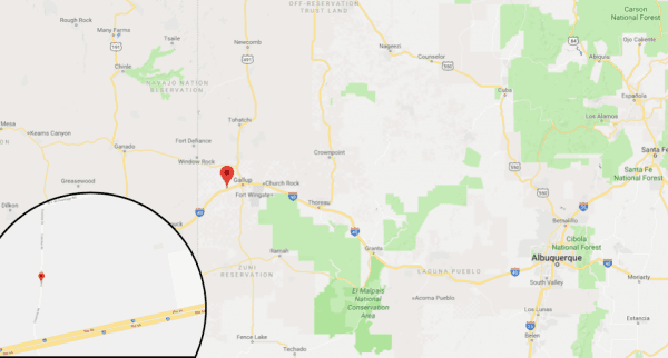 The incident took place west of Gallup, New Mexico, on Wednesday, Jan. 31. (Google Maps)
