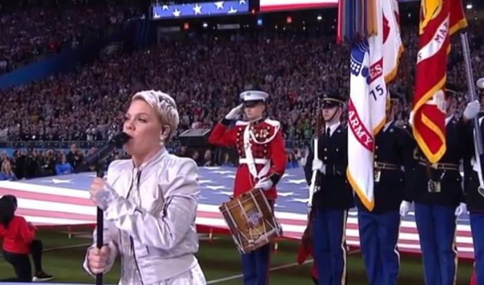 Video: Pink Sings National Anthem at Super Bowl 52