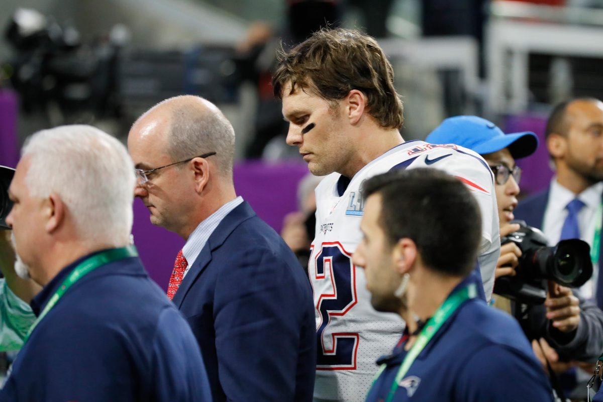 Tom Brady #12 of the New England Patriots walks off the field after their teams 41-33 loss to the Philadelphia Eagles in Super Bowl LII at U.S. Bank Stadium in Minneapolis, Minn., on Feb. 4, 2018. (Kevin C. Cox/Getty Images)