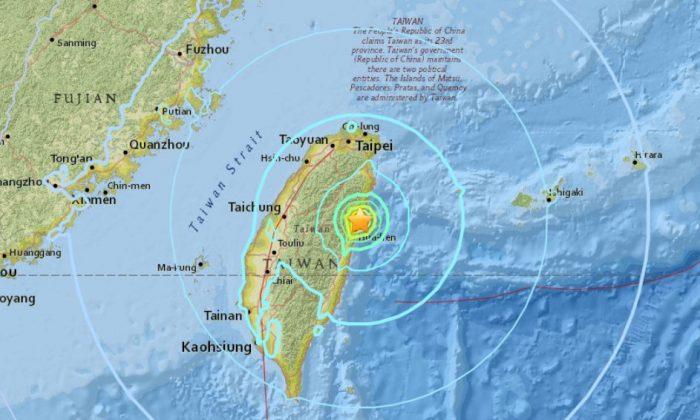 The 6.1-magnitude earthquake that hit Taiwan Feb. 4. (USGS)