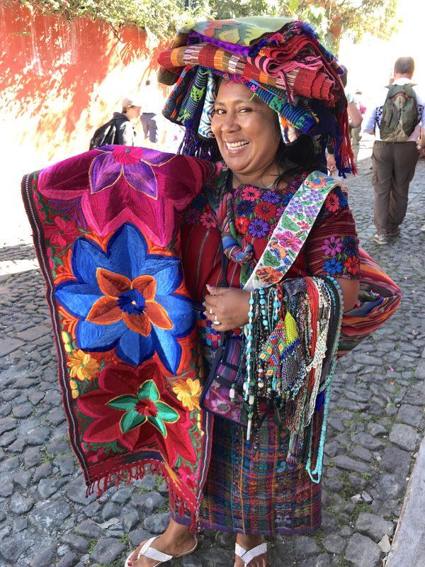 Typical Mayan dress in the colonial town of Antigua. (Beverly Mann)