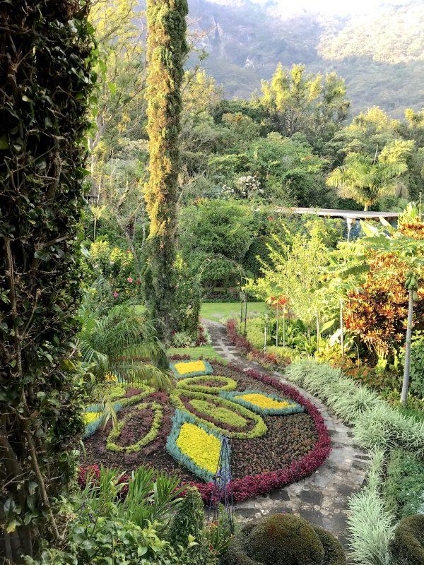 View of lush botanical gardens at Hotel Atitlan at Lake Atitlan. (Beverly Mann)