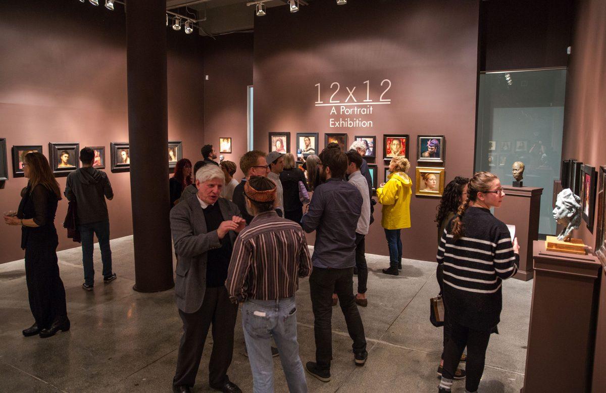 The opening of "12x12, A Portrait Exhibition" at The Florence Academy of Art, at Mana Contemporary in Jersey City, N.J., on Jan. 12, 2018. (Benjamin Chasteen/The Epoch Times)