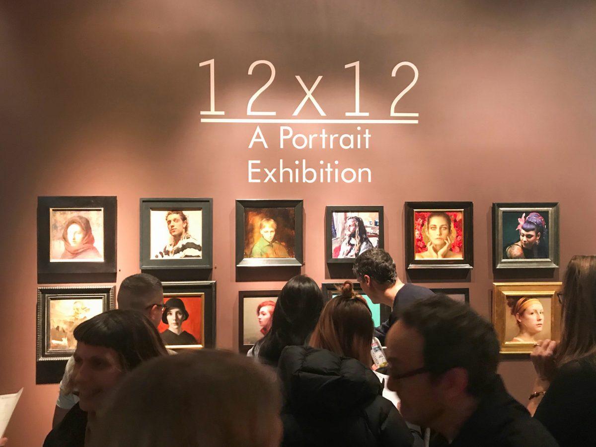 The opening of “12x12, A Portrait Exhibition” at The Florence Academy of Art–U.S. at Mana Contemporary in Jersey City, N.J., on Jan. 12, 2018. (Milene Fernandez/The Epoch Times)