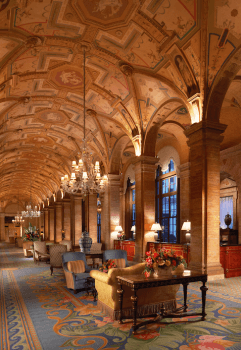 The main lobby at The Breakers was inspired by the Great Hall of the Palazzo Carrega-Cataldi in Genoa. (Courtesy of The Breakers Palm Beach)