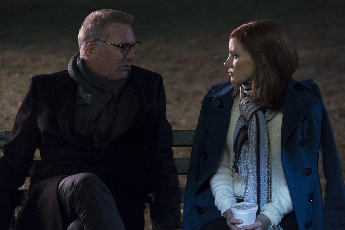 Kevin Costner and Jessica Chastain star in “Molly’s Game.” (Michael Gibson/Motion Picture Artwork/STX Financing, LLC)