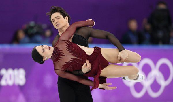 Canadians Tessa Virtue and Scott Moir perform at the ice dance free dance competitions during the Pyeongchang 2018 Winter Olympics on Feb. 20, 2018. (Reuters/Lucy Nicholson)